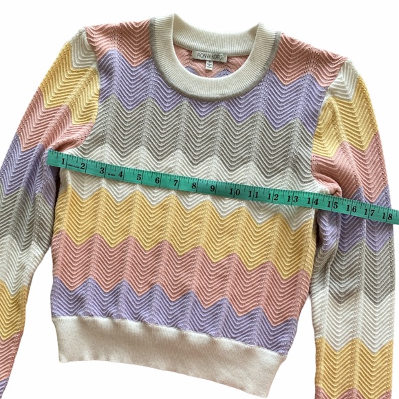 RONNY KOBO Jada Chevron Pastel Knit Sweater Small - Picture 11 of 13